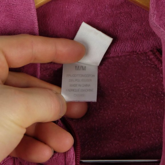 Vintage Velour Track Suit Womens Medium Pink Barbie Sporty Floral 90s Y2K - Picture 8 of 15